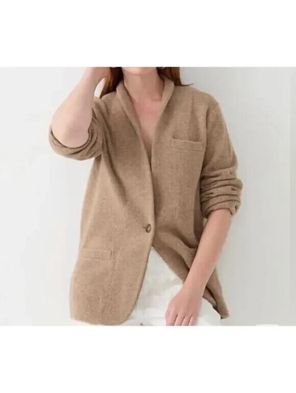 J Crew Size M Tan Cocoon Wool Blend Cardigan Jacket Blazer NWT